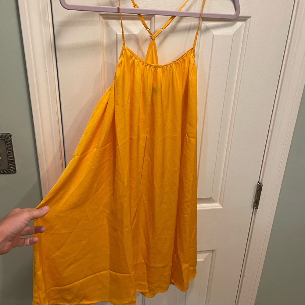 NEW Banana Republic flowy racerback dress marigold orange size small 4 6